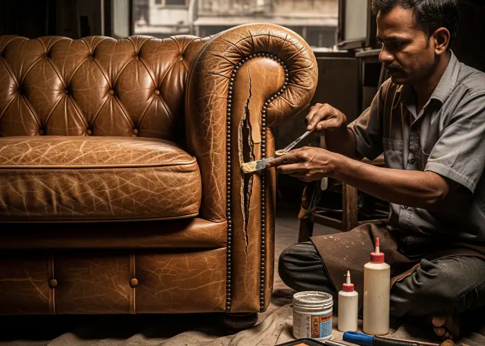 Leather sofa repair in Mumbai for cracked upholstery